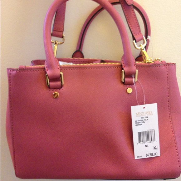 NWT Michael Kors Small Sutton Satchel in Tulip - Picture 2 of 4
